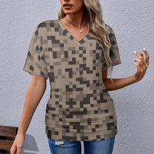 Load image into Gallery viewer, 9 Styles - Ti Amo I love you - Exclusive Brand - Womens / Womens Plus Size - V-neck Pleated T-shirt Ti Amo I love you
