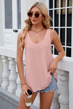 Load image into Gallery viewer, Eyelet Scoop Neck Wide Strap Tank
