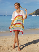 Load image into Gallery viewer, Cutout Striped Cover-Up with Tassel
