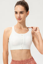 Load image into Gallery viewer, Zip-Up Round Neck Sports Bra
