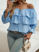 Load image into Gallery viewer, Devine Off-Shoulder Flounce Sleeve Blouse
