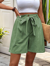 Load image into Gallery viewer, Tied High Waist Shorts with Pockets
