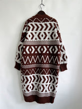 Load image into Gallery viewer, Geometric Button Front Longline Cardigan
