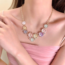 Load image into Gallery viewer, Alloy Rhinestone Daisy Necklace
