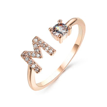 Load image into Gallery viewer, Womens New Design Adjustable 26 Initial Letter Ring Fashion Simple Elegant Jewelry

