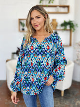 Load image into Gallery viewer, Double Take Full Size Printed Balloon Sleeve Blouse
