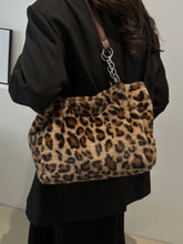 Load image into Gallery viewer, Faux Fur Leopard Shoulder Bag
