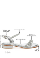 Load image into Gallery viewer, Nobbity Rhinestone Pearl Detail Flat Sandals
