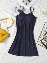 Load image into Gallery viewer, Round Neck Spaghetti Strap Cami Dress with Bra
