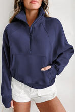 Load image into Gallery viewer, Flamingo Fleece Lined Zip Up Stand Collar Thumbhole Sleeve Sweatshirt
