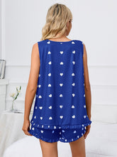 Load image into Gallery viewer, Heart Scoop Neck Tank and Shorts Lounge Set
