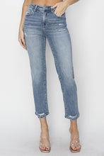 Load image into Gallery viewer, RISEN High Waist Distressed Cropped Jeans
