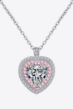 Load image into Gallery viewer, 925 Sterling Silver 1 Carat Moissanite Heart Pendant Necklace Ti Amo I love you
