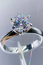 Load image into Gallery viewer, 925 Sterling Silver 3 Carat Moissanite 6-Prong Ring Ti Amo I love you
