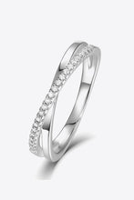 Load image into Gallery viewer, 925 Sterling Silver Crisscross Moissanite Ring Ti Amo I love you
