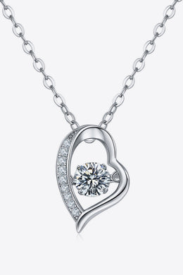 925 Sterling Silver Moissanite Pendant Necklace Ti Amo I love you