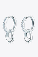 Load image into Gallery viewer, 925 Sterling Silver Platinum Plated or 18k Gold - Moissanite Double Hoop Earrings Ti Amo I love you
