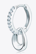 Load image into Gallery viewer, 925 Sterling Silver Platinum Plated or 18k Gold - Moissanite Double Hoop Earrings Ti Amo I love you
