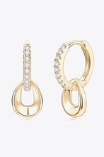 Load image into Gallery viewer, 925 Sterling Silver Platinum Plated or 18k Gold - Moissanite Double Hoop Earrings Ti Amo I love you
