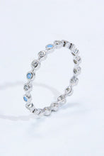 Load image into Gallery viewer, 925 Sterling Silver Zircon and Natural Moonstone Ring Ti Amo I love you
