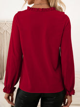 Load image into Gallery viewer, Frill Round Neck Flounce Sleeve Blouse
