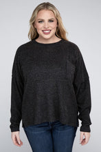 Load image into Gallery viewer, Plus Ribbed Brushed Melange Hacci Sweater
