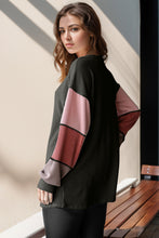 Load image into Gallery viewer, Double Take Full Size Color Block Round Neck Long Sleeve T-Shirt
