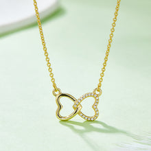 Load image into Gallery viewer, Moissanite 925 Sterling Silver Heart Bow Necklace
