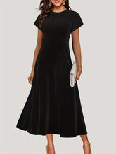 Load image into Gallery viewer, Round Neck Short Sleeve Midi Dress
