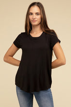 Load image into Gallery viewer, Flowy Round Hem Rayon Short Sleeve Top
