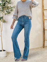 Load image into Gallery viewer, Distressed Raw Hem Bootcut Jeans with Pockets
