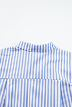 Load image into Gallery viewer, Sky Blue Stripe Dolman Sleeve Oversize Shirt
