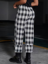 Load image into Gallery viewer, Full Size Plaid High Waist Pants
