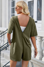 Load image into Gallery viewer, Backless Round Neck Half Sleeve Romper
