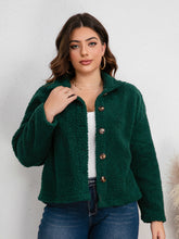 Load image into Gallery viewer, Plus Size Collared Neck Button Down Jacket
