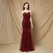 Load image into Gallery viewer, Bridal / Prom / Mother of the Bride -  Spaghetti Strap Long Slim-fit Mermaid Bridal Dress
