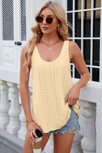 Load image into Gallery viewer, Eyelet Scoop Neck Wide Strap Tank
