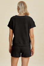 Load image into Gallery viewer, Double Take Full Size Texture Short Sleeve Top and Shorts Set
