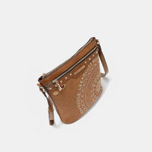 Load image into Gallery viewer, Nicole Lee USA Metallic Stitching Embroidery Inlaid Rhinestone Crossbody Bag
