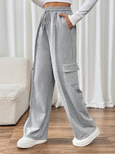 Load image into Gallery viewer, Drawstring Wide Leg Pants with Pockets
