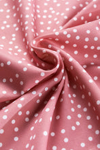 Load image into Gallery viewer, Pink Polka Dots Ruffle Flutter Sleeve Frilled Neck Blouse
