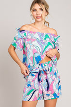 Load image into Gallery viewer, Cotton Bleu by Nu Label Abstracted Print Tie Front Shorts
