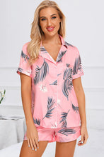 Load image into Gallery viewer, Printed Button Up Short Sleeve Top and Shorts Lounge Set
