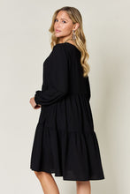 Load image into Gallery viewer, Double Take Full Size V-Neck Balloon Sleeve Tiered Dress
