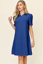 Load image into Gallery viewer, Double Take Full Size Texture Collared Neck Short Sleeve Dress
