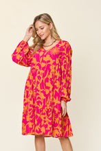 Load image into Gallery viewer, Double Take Full Size Printed Ruffle Hem Dress with Pocket
