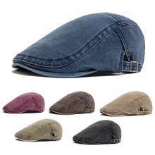 Load image into Gallery viewer, Retro Washed Beret Denim Hat
