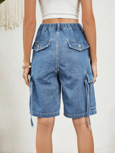 Load image into Gallery viewer, High Waist Denim Shorts with Pockets
