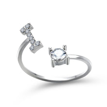 Load image into Gallery viewer, Womens New Design Adjustable 26 Initial Letter Ring Fashion Simple Elegant Jewelry
