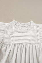 Load image into Gallery viewer, White Smocked Ruffle Sleeve Blouse
